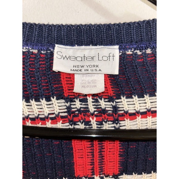 Vtg Sweater Loft 90s Christmas Ugly Vest Knit Cardigan Button Up Teddy Bear sz M - Picture 8 of 9